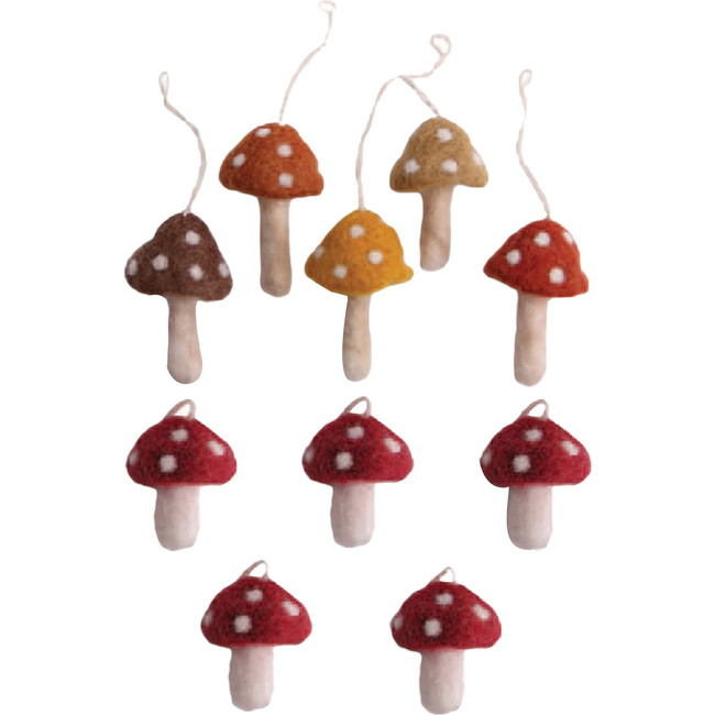 Assorted Felt Mushroom Ornaments - Ornaments - 1