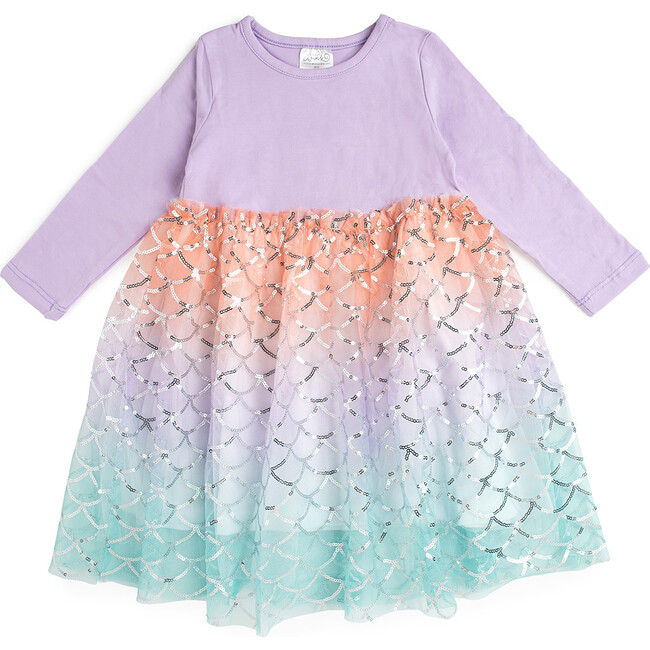 Mermaid Long Sleeve Dress, Multicolour - Dresses - 1