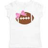 Football Bow Short Sleeve Shirt, White - T-Shirts - 1 - thumbnail