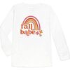 Fall Babe Long Sleeve Shirt, White - Shirts - 1 - thumbnail