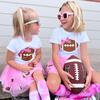 Football Bow Short Sleeve Shirt, White - T-Shirts - 3