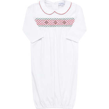 Christmas Smocked Gown, Multicolors - One Pieces - 1