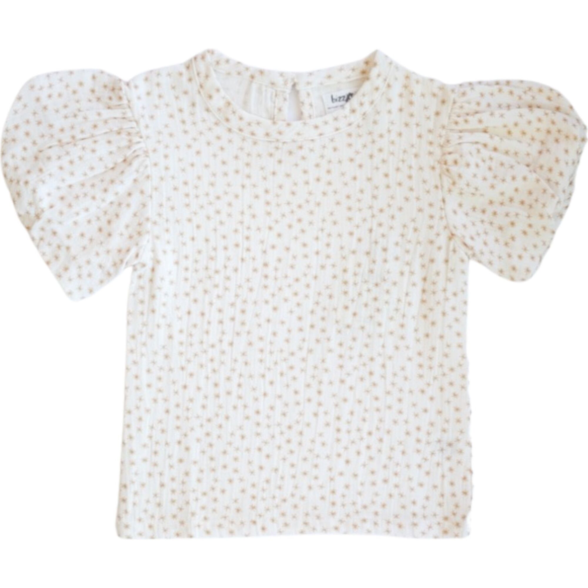Twinkle Twinkle Flutter Tee, Cream - T-Shirts - 1