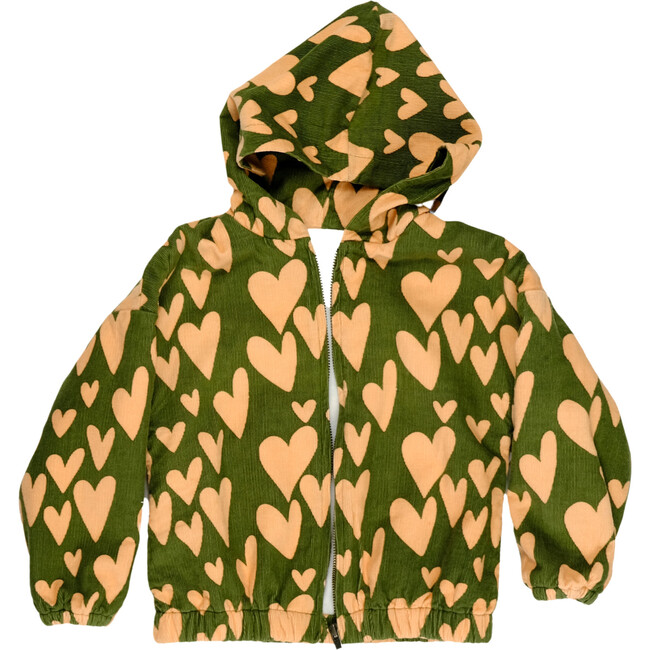 Printed Olive You Stoker Jacket, Green/Cream - Jackets - 1