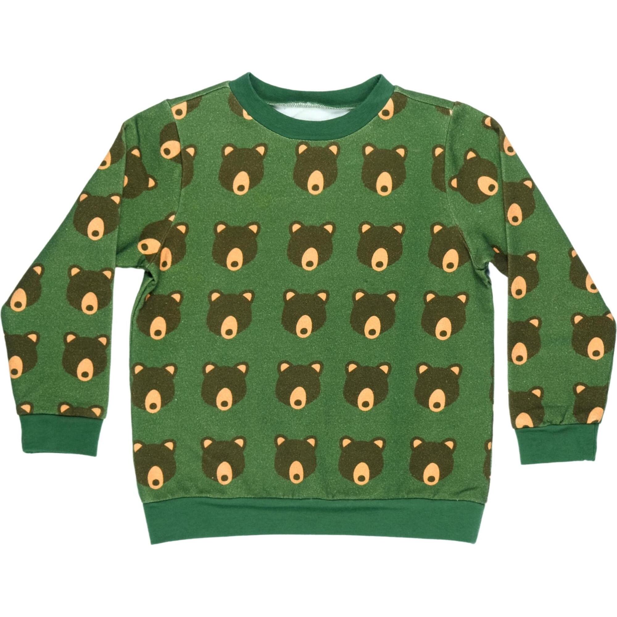 Teddy Printed Sweatshirt, Green - Sweatshirts - 1