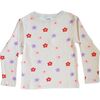 Bloom Babe Printed Long Sleeve Tee, White - T-Shirts - 1 - thumbnail