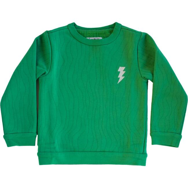 Lucky Quilted Bolt Crewneck Sweatshirt, Green