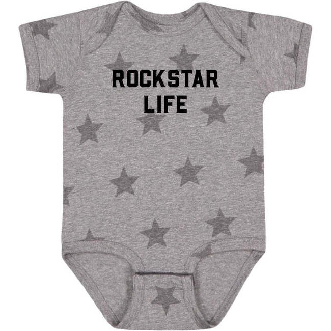 Rockstar Life Short Sleeve Bodysuit, Grey