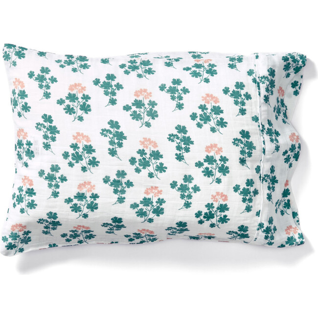 Geranium Toddler Pillowcase, Spruce - Pillows - 1
