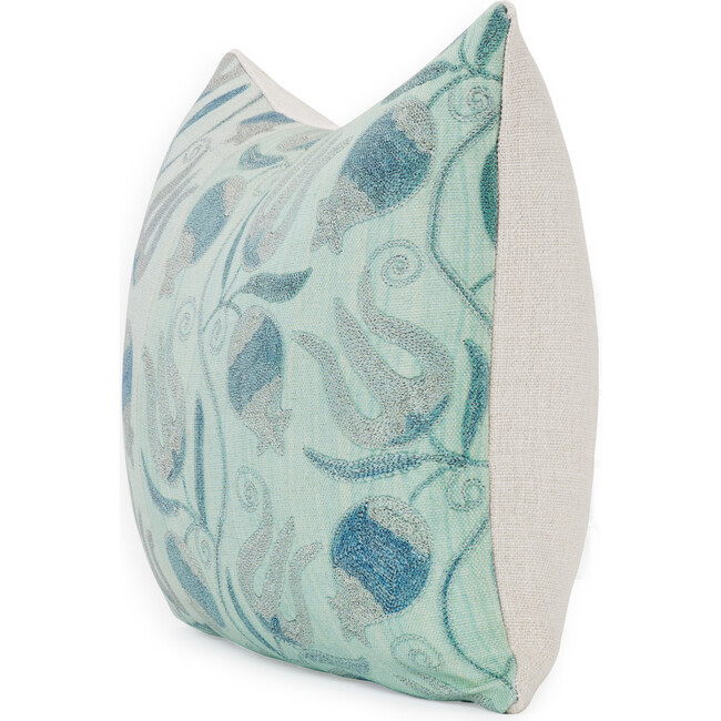 Pomegranate Lumbar Pillow, Aqua - Pillows - 2