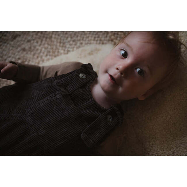 The Corduroy Dungaree, Chocolate - Pants - 6