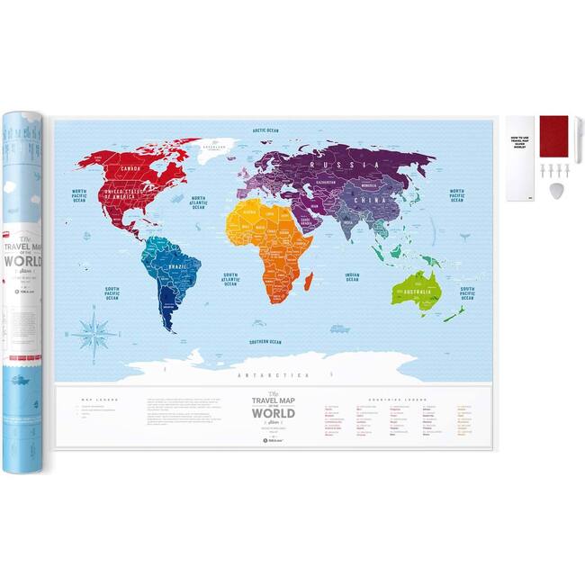 Travel Map Silver World