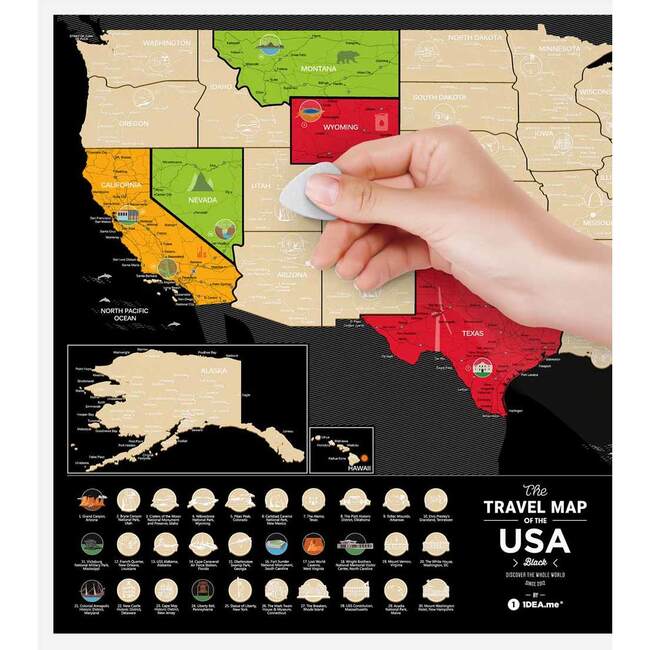 Travel Map USA Black - Arts & Crafts - 5