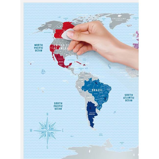 Travel Map Silver World - Arts & Crafts - 5