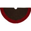 Laser Cut Border Christmas Tree Skirt 60", Chocolate and Red - Tree Skirts - 2