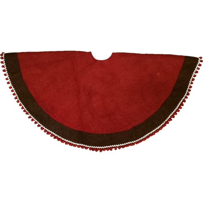 Gingerbread Tree Skirt, Chocolate and Red
