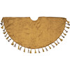 Handmade Christmas Tree Skirt in with silver and gold tassels - 60" - Tree Skirts - 1 - thumbnail