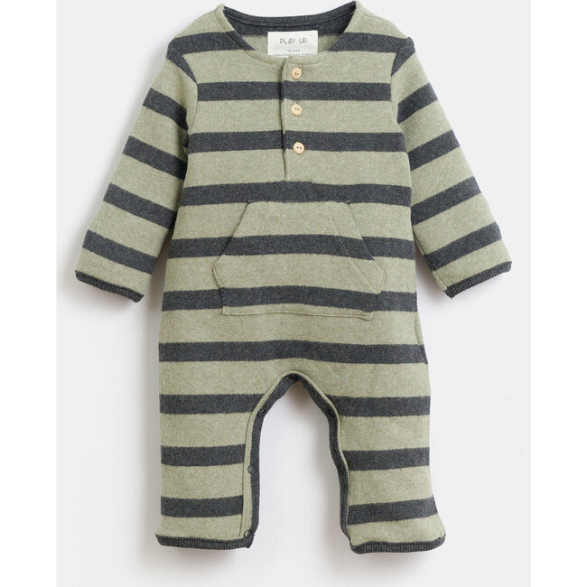 Long Sleeve Pouch Onesie, Stripes - Onesies - 1