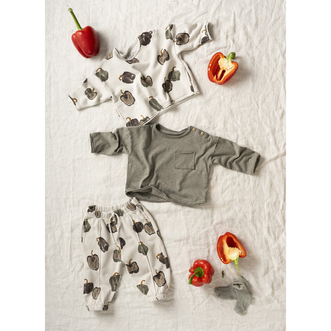 Bell Pepper Printed Sweatpants, White - Sweatpants - 3
