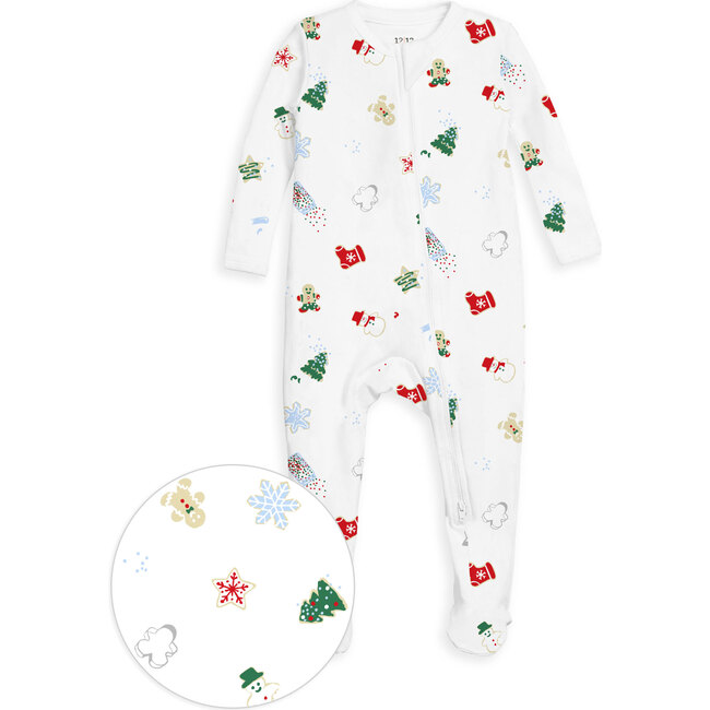 The Organic Cookies for Santa Zipper Footie, Multicolors