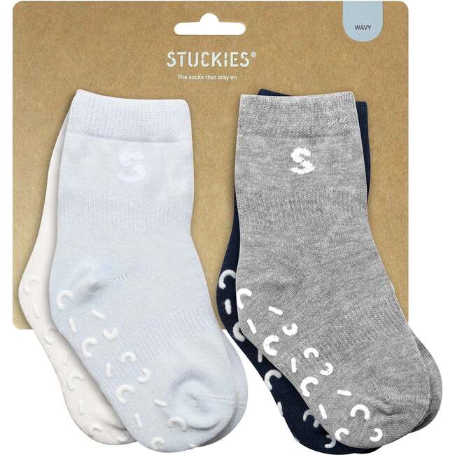 Cotton Socks, Wavy (Pack of 4)