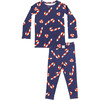 Candy Cane Pajama Set, Navy - Two Pieces - 1 - thumbnail