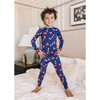 Candy Cane Pajama Set, Navy - Two Pieces - 2