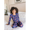 Candy Cane Pajama Set, Navy - Two Pieces - 3 - thumbnail