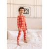 Plaid Pajama Set, Red - Two Pieces - 4 - thumbnail