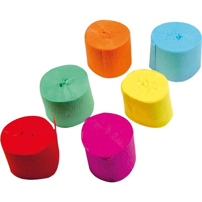 Rainbow Party Streamers, Set of 6 - Decorations - 1
