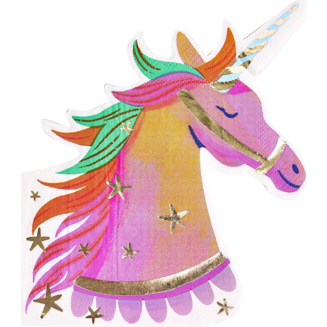 Unicorn Fairy Princess Paper Party Napkins, Set of 16 - Tableware - 1