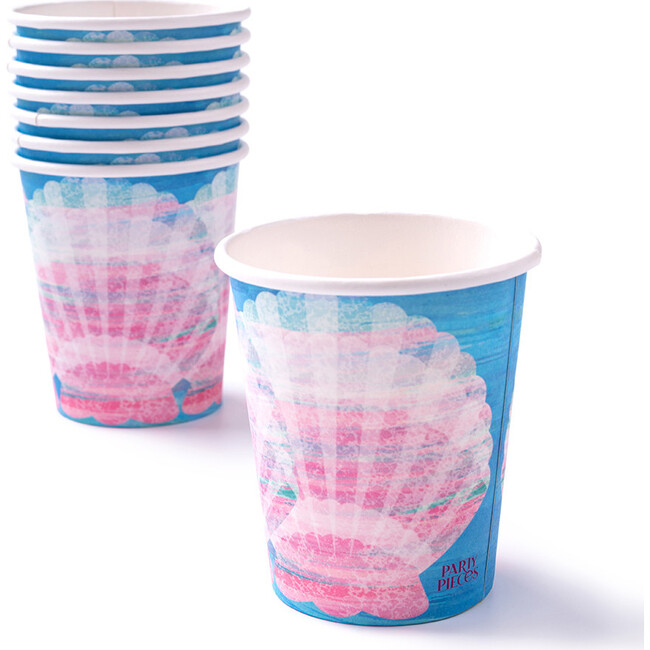 Queen of the Sea Shell Paper Party Cups, Set of 8