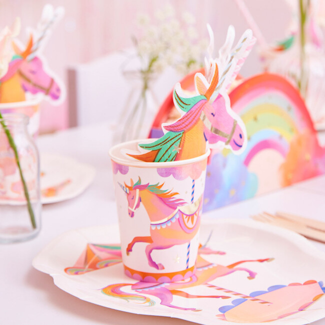 Unicorn Fairy Princess Paper Party Cups, Set of 8 - Drinkware - 2