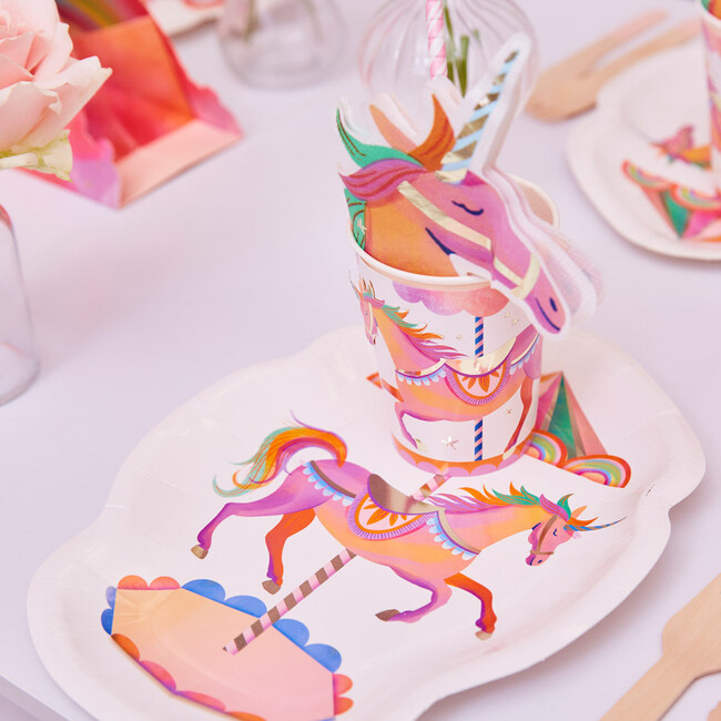 Unicorn Fairy Princess Paper Party Plates, Set of 8