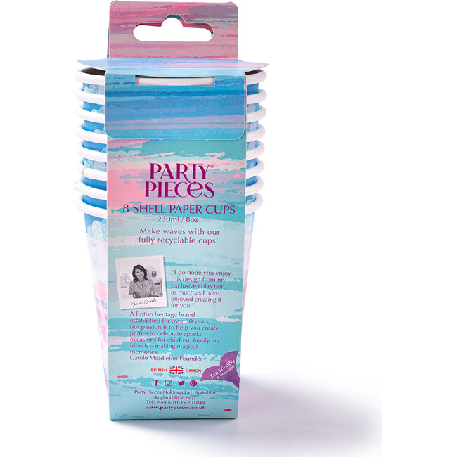 Queen of the Sea Shell Paper Party Cups, Set of 8 - Drinkware - 4