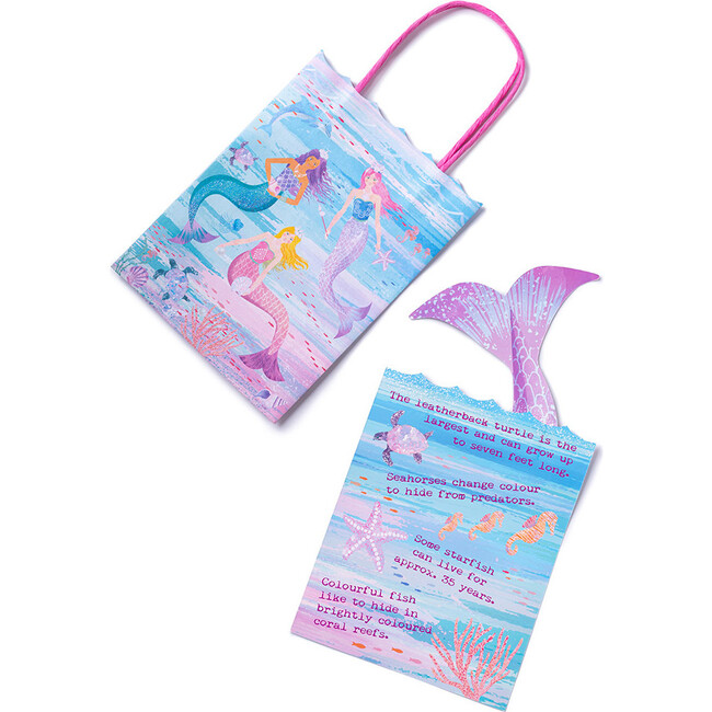Queen of the Sea Paper Party Bags with Sea Life Fact Cards, Set of 6