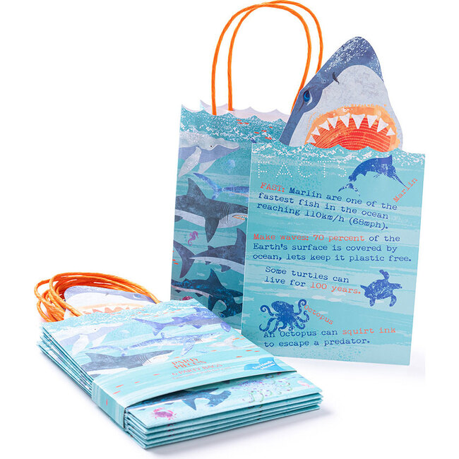 King of the Sea Paper Party Bags with Fact Cards, Set of 6