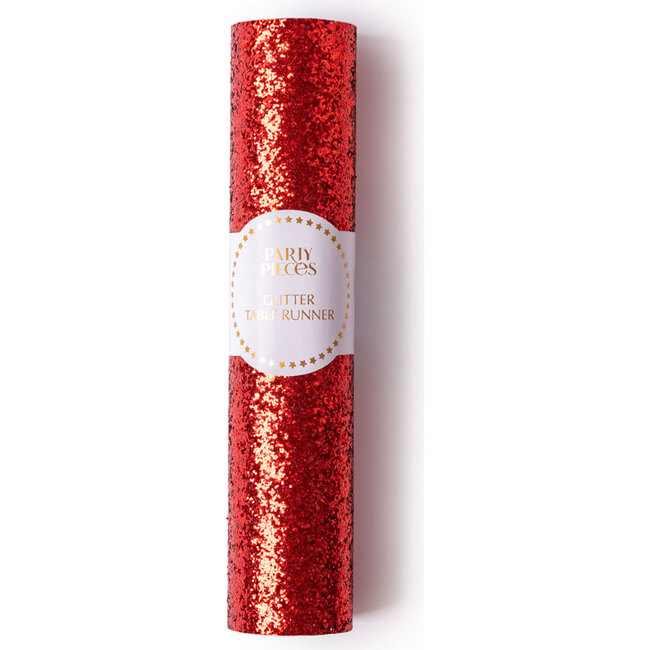 Metallic Red Glitter Table Runner - Tabletop - 4