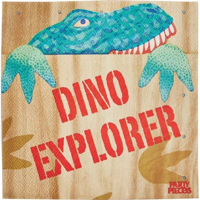 Dino Explorer Paper Party Napkins, Set of 16 - Tableware - 1