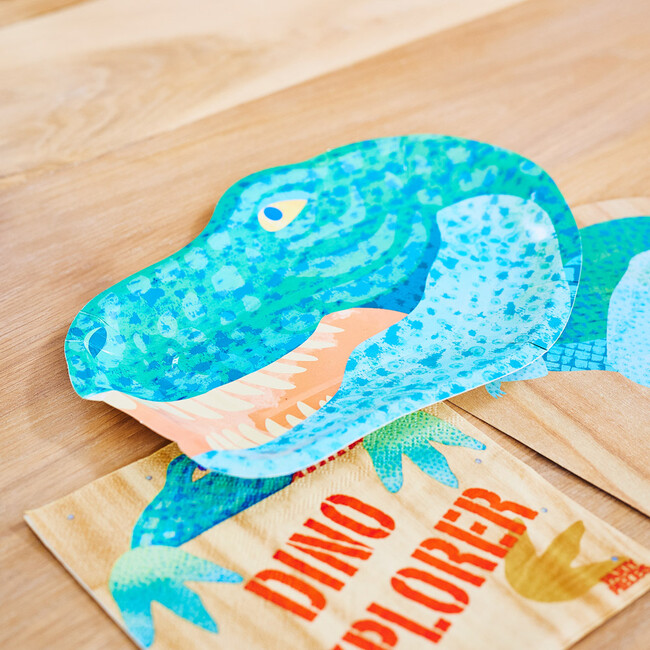 Dino Explorer Paper Party Plates, Set of 8 - Tableware - 2