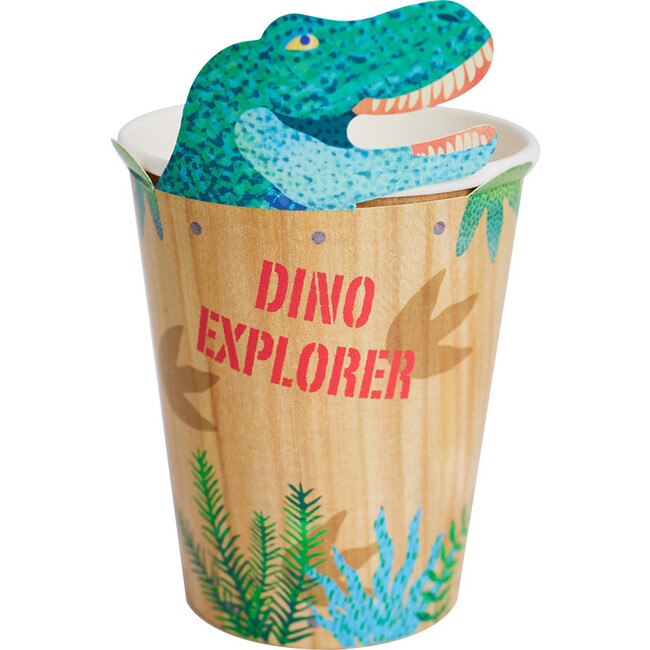 Dino Explorer Paper Party Cups, Set of 8 - Drinkware - 1