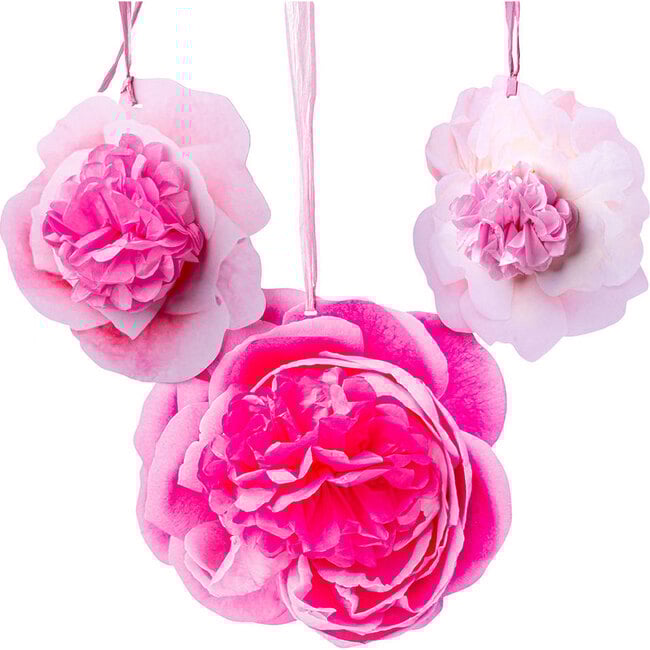 A Very English Rose Hanging Decorations, Set of 3