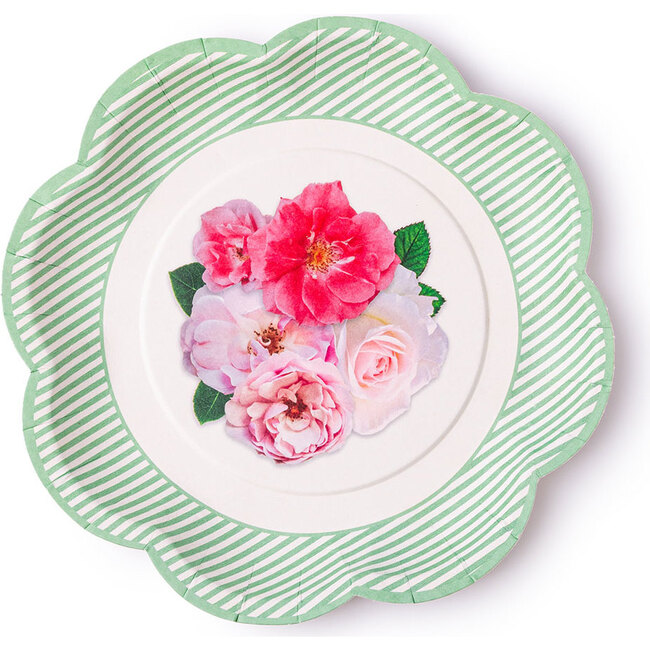 A Very English Rose Small Paper Party Plates, Set of 8