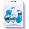 Assorted Metallic Blue & White Latex Balloons, Set of 12 - Decorations - 3
