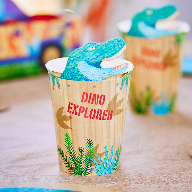 Dino Explorer Paper Party Cups, Set of 8 - Drinkware - 3