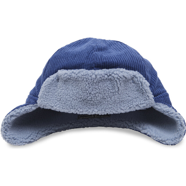 Indigo Cord Aviator Hat, Navy - Hats - 1