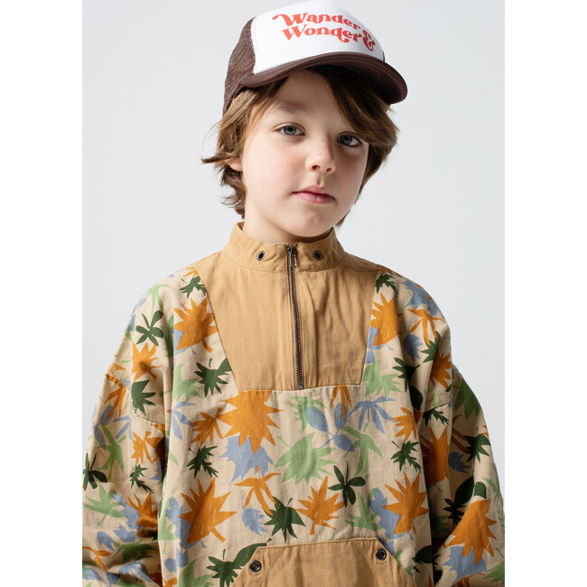 Maple Leaves Anorak Jacket, Tan - Jackets - 2