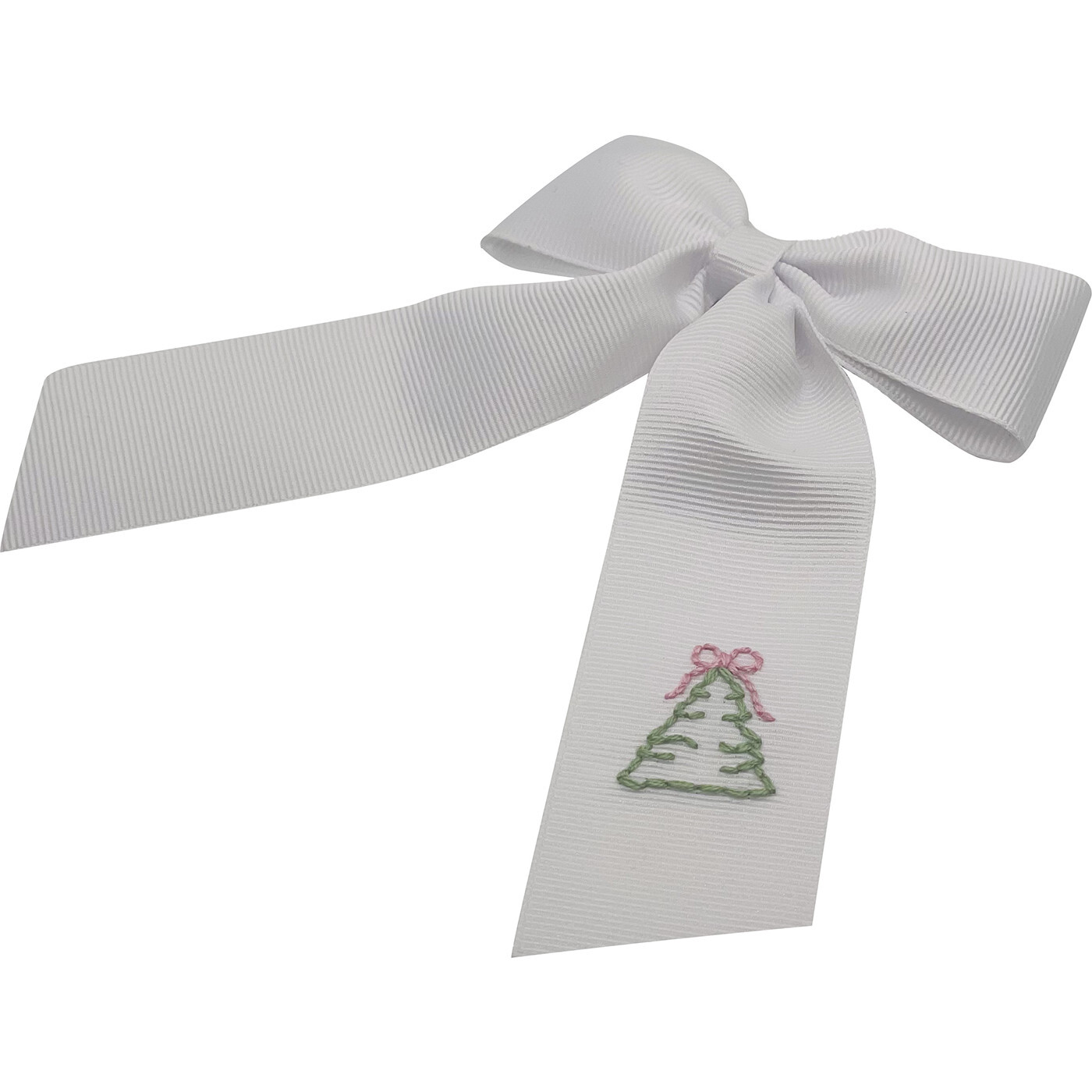 Christmas Tree Bow, White - Hair Accessories - 1