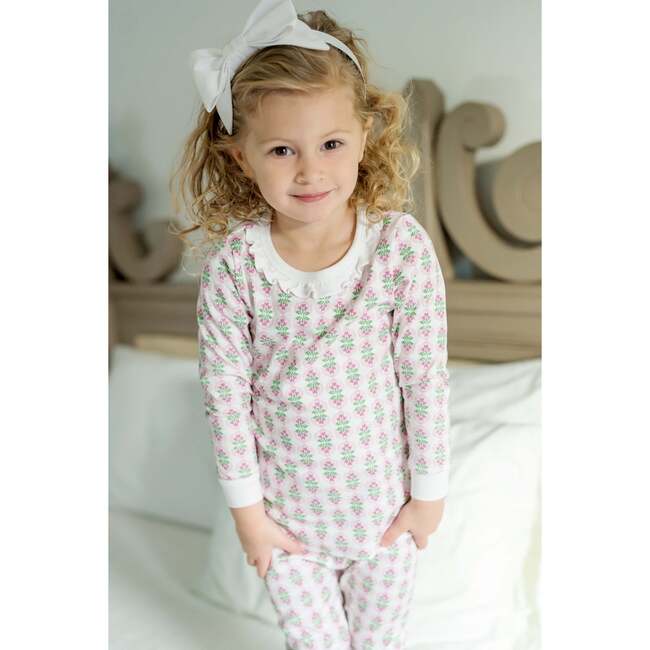 Ava Girls' Pima Cotton Pajama Pant Set, Hearts in Bloom - Pajamas - 3