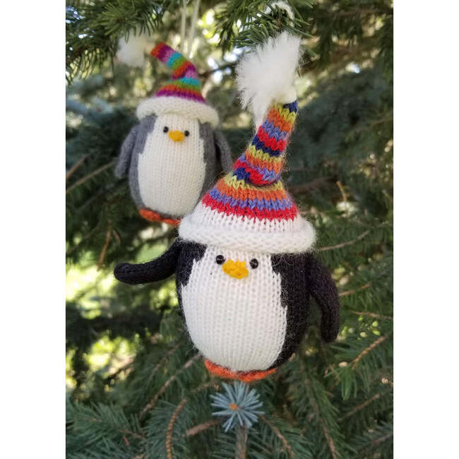Penguins with Striped Hats Ornaments, Set of 3